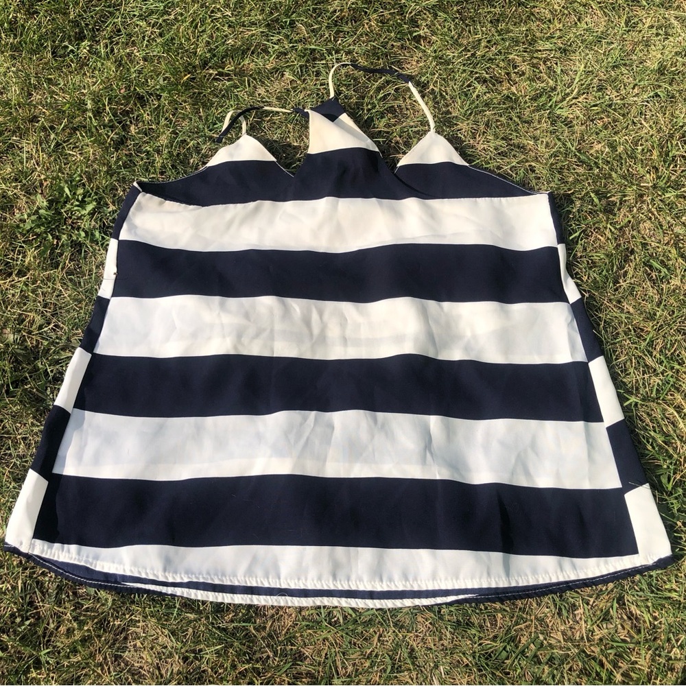 Style Rack Navy and White Striped Halter Cami - Picture 2 of 2